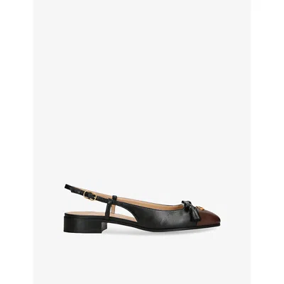 Valentino Valet Du Roi Slingback Ballerina Flats In Black/coffee In Black/comb