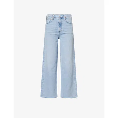 Agolde Ren High Rise Wide Leg Jean In Beam In Blue
