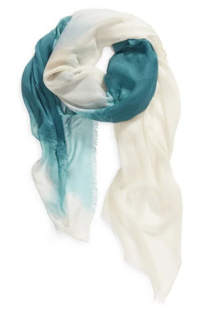 Nordstrom Print Modal & Silk Scarf In Teal Framed Pigment