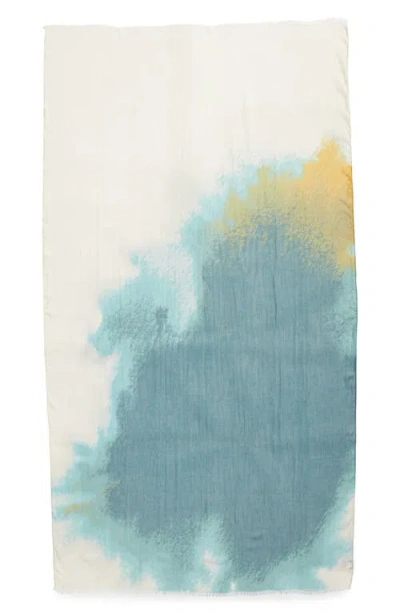 Nordstrom Print Modal & Silk Scarf In Teal Framed Pigment