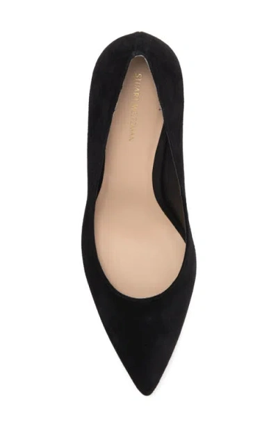 Stuart Weitzman Leigh 95 Pointed Toe Pump In Black