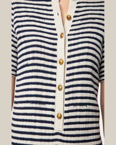 Zadig & Voltaire Womens Encre Tahoe Stripe Cotton-blend Knitted Mini Dress Xs In Encre