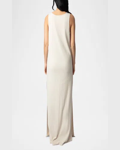 Zadig & Voltaire Womens Ecru Deva Sleeveless Cotton-blend Maxi Dress In Ecru