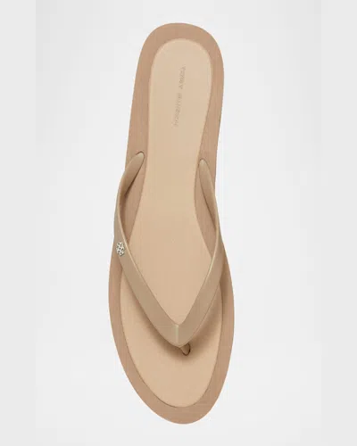 Tory Burch Kira Flip Flops In Mountain Gray / Silver