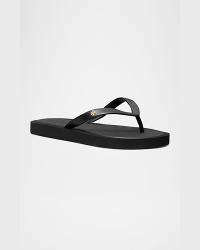 Tory Burch Kira Flip Flops In Mountain Gray / Silver
