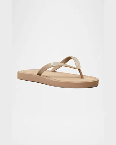 Tory Burch Kira Flip Flops In Mountain Gray / Silver