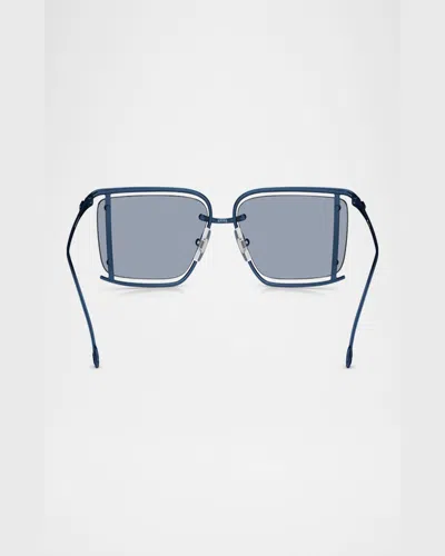 Diesel Men's Dl1002 Rectangular Sunglasses In Blue