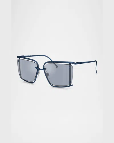 Diesel Men's Dl1002 Rectangular Sunglasses In Blue