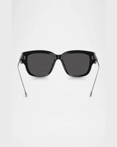 Diesel ® Geck-d 56mm Rectangular Sunglasses In Shiny Black