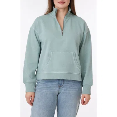 C&c California C & C California Janet Sunwashed Fleece Quarter Zip Sweatshirt In Blue