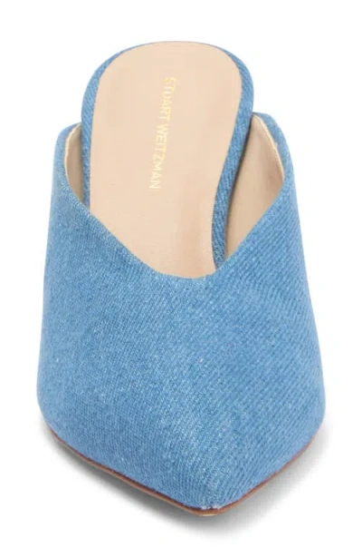 Stuart Weitzman Lula Pointed Toe Pump In Mid Blue