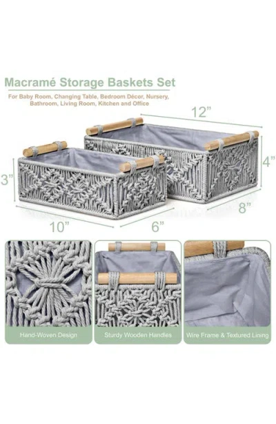 Sorbus 2-pack Macramé Storage Basket In Gray