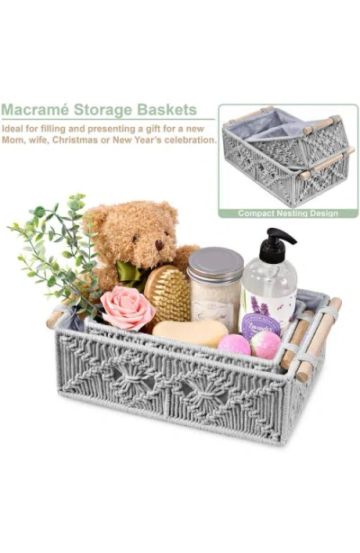 Sorbus 2-pack Macramé Storage Basket In Gray