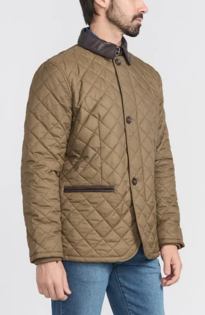 Flynt Diamond Quilted Jacket In Khaki