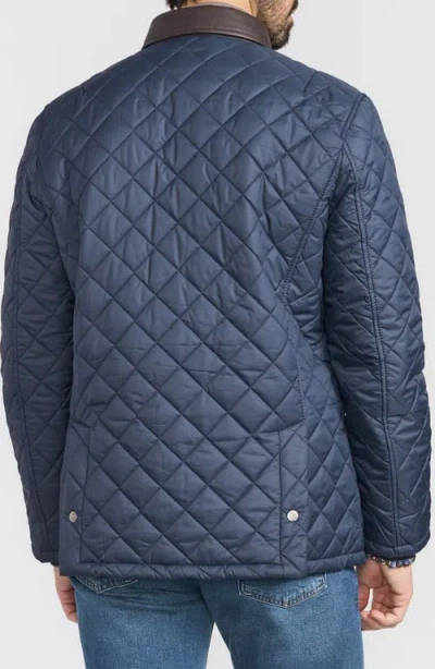 Flynt Diamond Quilted Jacket In Navy