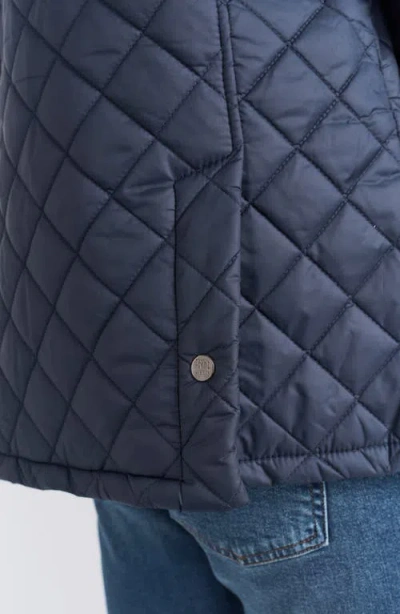 Flynt Diamond Quilted Jacket In Navy