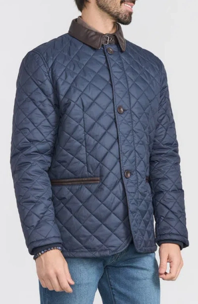 Flynt Diamond Quilted Jacket In Navy