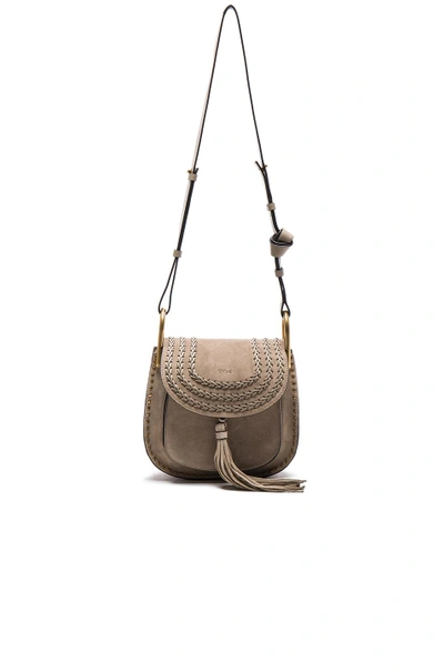 Shop Chloé Small Suede Hudson Bag In Gray. In Motty Grey