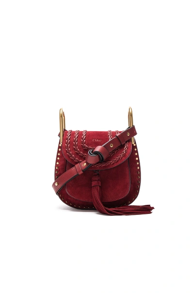 Shop Chloé Mini Hudson Suede Bag In Red. In Sienna Red