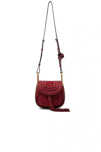 Shop Chloé Mini Hudson Suede Bag In Red. In Sienna Red
