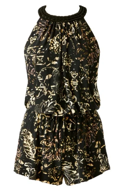 Magicsuit Balinese Piper One Piece Romper Swimsuit In Black/multi