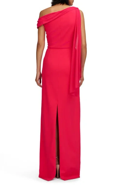 Js Collections Selene Sleeveless Column Gown In Magenta Gloss