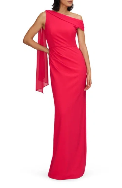 Js Collections Selene Sleeveless Column Gown In Magenta Gloss