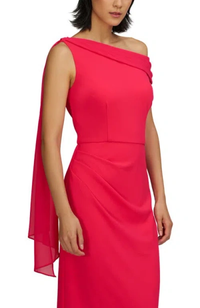 Js Collections Selene Sleeveless Column Gown In Magenta Gloss