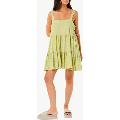Rip Curl Cala Nights Seersucker Mini Dress In Sage Green In Sage