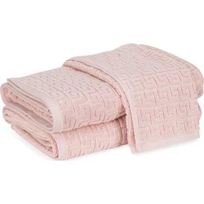 Matouk Athena Cotton Sculpted Greek Key Washcloth In Blush