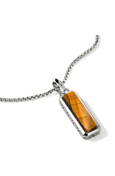 John Hardy Tiger Eye Talisman Necklace In Sterling Silver