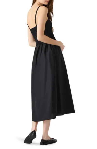 Steve Madden Codie Smocked Bodice Sundress In Black