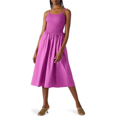 Steve Madden Codie Smocked Bodice Sundress In Radiant Orchid