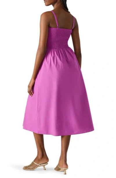 Steve Madden Codie Smocked Bodice Sundress In Radiant Orchid