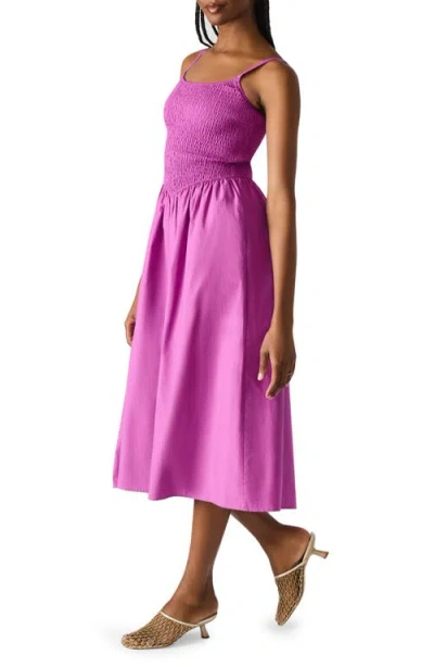 Steve Madden Codie Smocked Bodice Sundress In Radiant Orchid
