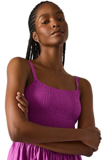Steve Madden Codie Smocked Bodice Sundress In Radiant Orchid