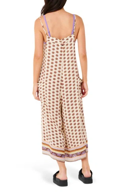Rip Curl Cala Nights Print Wide Leg Jumpsuit In Ivory Multi