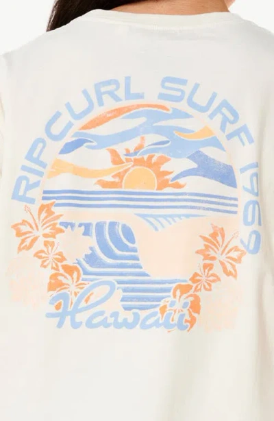 Rip Curl Dune Dancer Crop Graphic T-shirt In Hawaii Bone