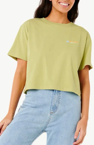 Rip Curl Dune Dancer Crop Graphic T-shirt In Sage Haw
