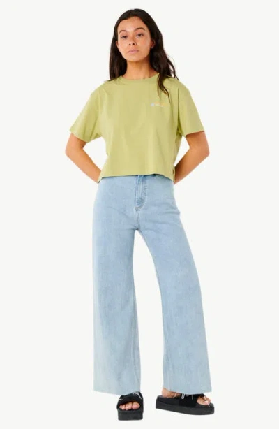 Rip Curl Dune Dancer Crop Graphic T-shirt In Sage Haw
