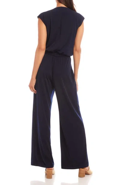Karen Kane Sleeveless Travel Jersey Jumpsuit In Navy In Navy