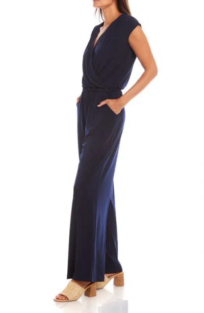 Karen Kane Sleeveless Travel Jersey Jumpsuit In Navy In Navy