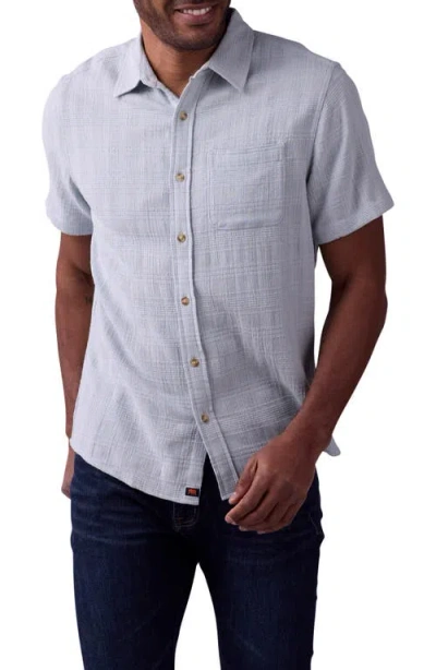 The Normal Brand Freshwater Short Sleeve Button-up Shirt In Misty Harbor Dobby