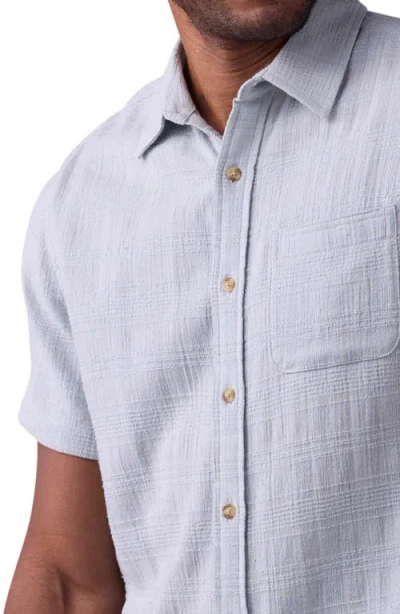 The Normal Brand Freshwater Short Sleeve Button-up Shirt In Misty Harbor Dobby