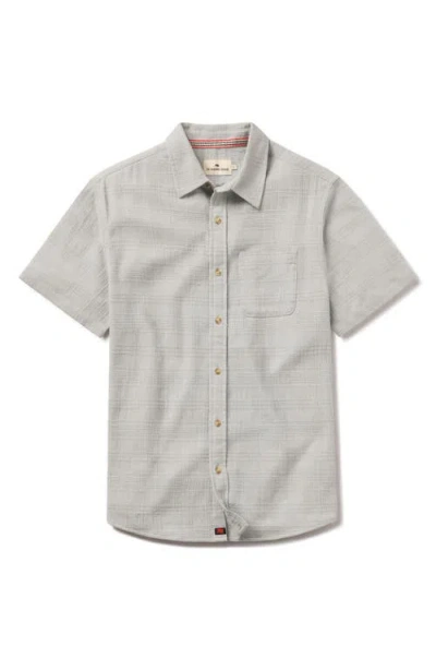 The Normal Brand Freshwater Short Sleeve Button-up Shirt In Misty Harbor Dobby