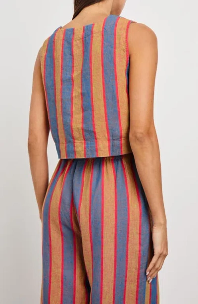 Rails Akira Stripe Linen Crop Tank In Rio Stripe