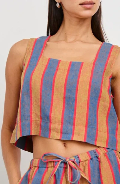 Rails Akira Stripe Linen Crop Tank In Rio Stripe