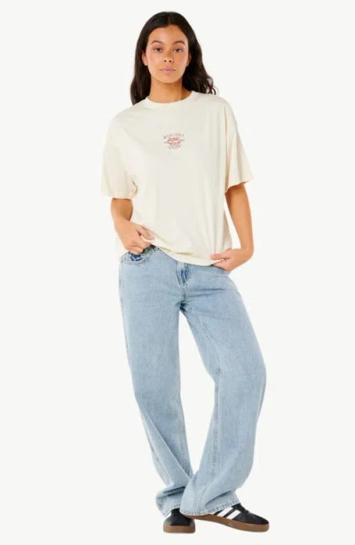 Rip Curl Butterfly Heritage Oversize Cotton Graphic T-shirt In Bone