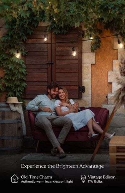 Brightech Plug-in Weatherproof Incandescent Glow Heavy Duty Outdoor String Lights - Glass Bulbs In 24 Ft 7 Bulbs | Warm White