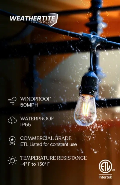 Brightech Plug-in Weatherproof Incandescent Glow Heavy Duty Outdoor String Lights - Glass Bulbs In 24 Ft 7 Bulbs | Warm White